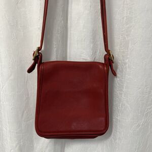 Coach  Flap Leather Red Crossbody Shoulder Bag 9145